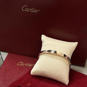 Cartier Love Bangle Bracelet 18K Rose Gold Size 19